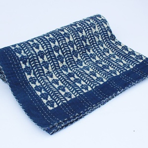 Cubrecama Kantha de Jaipur Hecho a Mano, Manta Decorativa con Estampado Hecho a Mano, para Sofá o Cama, para Uso Doméstico - Product Image 3