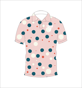 Camisa Polo Rosa con Puntos para Hombre, Casual, Manga Corta, Estampada, Cuello con Botones, Camisa de Golf a la Moda para Verano - Product Image 4