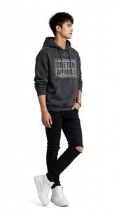 เสื้อฮู้ดดี้ผู้ชาย ONETEN APPARELS แบบ Color Block ไซส์ใหญ่ ผ้าฝ้ายเฟรนช์เทอร์รี่ น้ำหนัก 400 กรัม สำหรับฤดูใบไม้ร่วง - Product Image 2