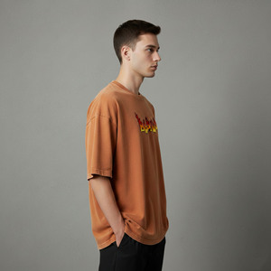 OEM Custom Logo Oversized 100% Cotton Knitted Eco-Friendly Breathable T-shirt Men Loose Fit Custom Printed <b>Hip</b> Hop men's Tees - Product Image 6