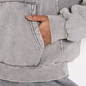 Sudaderas con capucha de estilo urbano para mujer, con lavado ácido, informales, de color personalizado, las mejores en oferta online. - Product Image 6