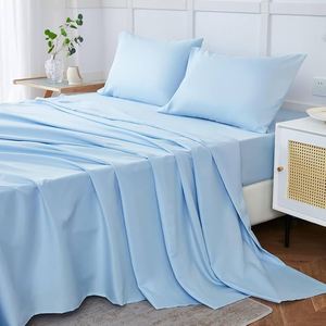 Parure de lit d'hôtel en coton 100% de qualité supérieure, couleur blanche, satiné 1 cm, 300 fils, drap et housse de couette - Product Image 2