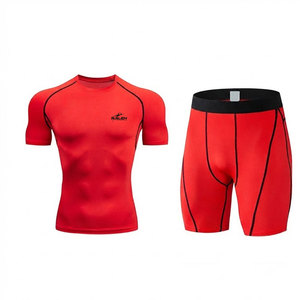 Ensemble de shorts de compression haut de gamme avec matière extensible respirante et ceinture sécurisée pour le fitness et les activités sportives - Product Image 1