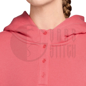 Sudadera con Capucha Corta Personalizada para Mujer, Sudadera Holgada de Felpa, Color Rosa, Ropa Casual Urbana, Fabricante OEM ODM - Product Image 3