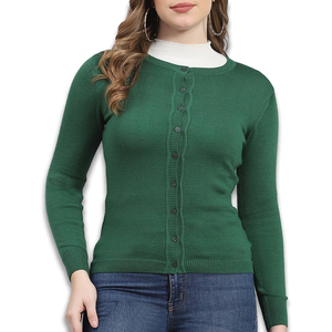 Cardigan décontracté à manches longues pour femme, fabriqué par un fabricant OEM, tendance, tailles personnalisées, laine/acrylique pour l'hiver - Product Image 4