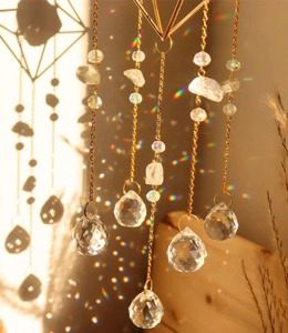 Hermosos atrapasoles de cristal y metal, elegantes decoraciones colgantes para ventanas, decoración para el hogar y el jardín, hechos a mano en India. - Product Image 5