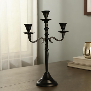Candelabro de Tres Brazos de Diseño Creativo Negro, Portavelas Decorativo de Metal, Candelabro Moderno para Decoración del Hogar, Candelabro de Múltiples Brazos - Product Image 4