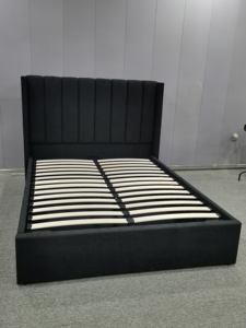 Cama King Size Contemporánea de Lujo con Plataforma Tapizada, Cabecera Alta y Almacenamiento - Product Image 5