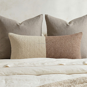 Decorative Tassels White Woven Pillowcase 12x20 Lumbar Affordable Weave Pattern Washable Body Pillowcase - Product Image 5