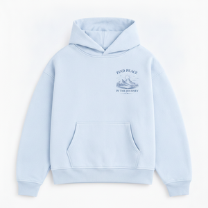 Sweat à capuche oversize MIST pour homme, bleu clair uni, en molleton épais, streetwear, OEM ODM - Product Image 3