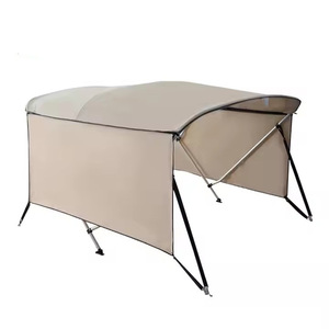 Bimini Top Robuste pour Bateau Marin avec Protection Latérale, Tissu Imperméable 600D, Cadre en Aluminium, Accessoire d'Abri pour Bateau à Pontons - Product Image 5