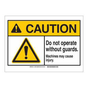 Panneau de signalisation de sécurité industrielle Brady, avertissement de protection de machine, 3,5 x 5 pouces - Product Image 3