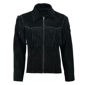 Chaqueta de Cuero de Oveja con Flecos para Mujer, Personalizada con Logotipo en Relieve, Transpirable, Impermeable, de Primera Calidad - Product Image 1