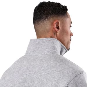 Sweat-shirt à col montant zippé gris clair pour homme, pull décontracté en polaire, vêtement streetwear d'hiver - Product Image 4