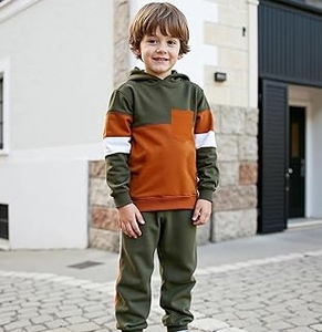 Conjuntos de ropa para niños, conjuntos de dos piezas para niños pequeños, conjuntos de sudadera con capucha y pantalones deportivos para niños, conjuntos de chándal de invierno para niños. - Product Image 2