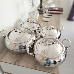 High Polish Copper Casserole <b>Cooking</b> <b>Pot</b> with Lid <b>Large</b> Capacity for Kitchen Restaurant Catering Hotel Use Strong Build - Product Image 2