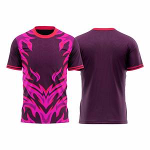 Camiseta Deportiva Sublimada para Hombre, Cuello en V, Color Negro y Rojo, Secado Rápido, Ropa Deportiva para Adultos - Product Image 3
