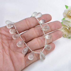 ลูกปัดอเมทิสต์สีเขียวทรงหยดน้ำเจียระไน ลูกปัดพลอยธรรมชาติสำหรับทำเครื่องประดับชั้นดี - Product Image 2