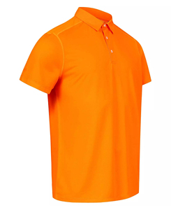 2026 Hot Sale Lightweight Men's Solid <b>Orange</b> Short Sleeve Pique <b>Polo</b> Shirt Casual Knitted Regular Fit Button Design Low MOQ - Product Image 4