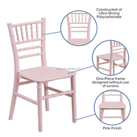Chaises Chivari empilables en résine plastique rose miniatures et durables pour enfants