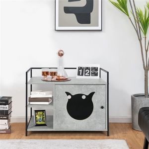 Lettiera Intelligente Moderna per Gatti con Ripiano e Vano Portaoggetti in Plastica PP - Product Image 1