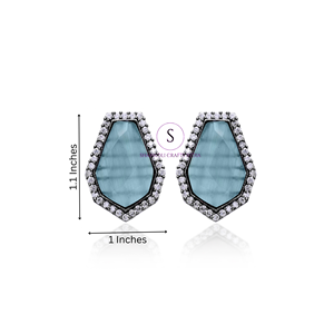 Pendientes de Plata Oxidada con Cristales Verde Menta, Hermosos Pendientes con Piedras Preciosas para Mujeres y Niñas, para Bodas y Fiestas - Product Image 2