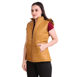 Gilet matelassé imperméable pour femme, rembourré en coton, avec fermeture éclair sur le devant, sans manches, vêtement d'extérieur isolant pour l'hiver - Product Image 5