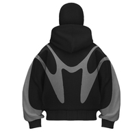 Sweat à capuche unisexe Ninja à fermeture éclair intégrale |   Couverture brodée 100% coton |   Streetwear Automne-Hiver OEM