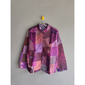 Chaqueta de dormir acolchada de seda y algodón con cuello alto y botones frontales, estilo lounge, con logo personalizado, para mujer, ideal como regalo. - Product Image 1