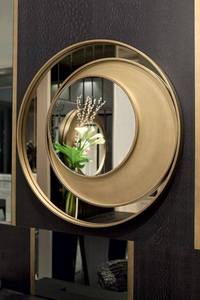 Modern <b>Round</b> <b>Wall</b> <b>Mirror</b> Brass Frame Decorative Circular Design for Home Interior Iron <b>Mirror</b> for Home Interior - Product Image 3