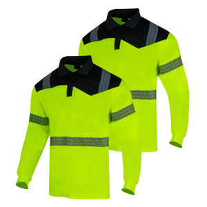 Camiseta Polo de Manga Larga de Alta Visibilidad, Tela Suave de Secado Rápido, Ropa de Trabajo Reflectante, Camiseta Polo de Alta Visibilidad para Uso Diario - Product Image 3