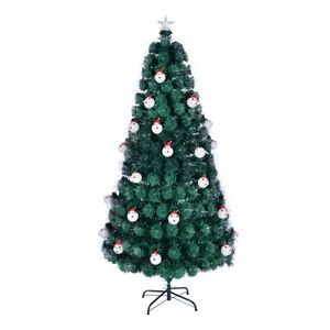 Albero di Natale in Fibra Ottica Pre-Illuminato da 6 Piedi, Albero Artificiale Realistico con LED Multicolore, Stella sulla Cima e Fiocchi di Neve per le Festività - Product Image 2
