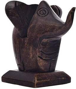 Wooden elephant holder hand carved spectacle stand <b>decorative</b> glasses organizer home <b>office</b> desk <b>accessory</b> gift - Product Image 2