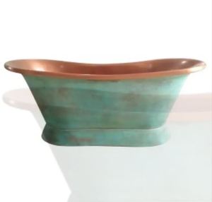 Bañera de vapor independiente de cobre irregular de lujo con tapa para baño en casa para adultos - Artesanía india - Product Image 6