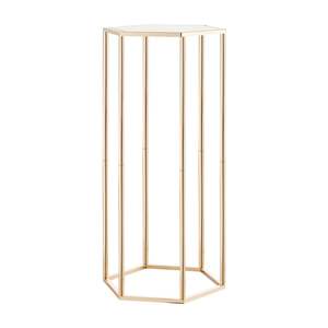 10PCS 23.62-inch Gold Column <b>Flower</b> Stand Floral <b>Display</b> Rack for Weddings Home Decor Acrylic Laminate Hexagonal Cubic Stand - Product Image 1