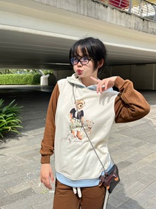 Ethan เสื้อฮู้ดแบบสวมศีรษะสำหรับผู้หญิงและผู้ชาย, เสื้อมีฮู้ดแบบรูดซิปแขนยาวพิมพ์ลายการ์ตูนผ้าฝ้าย100% เทอร์รี่360 GSM - Product Image 2