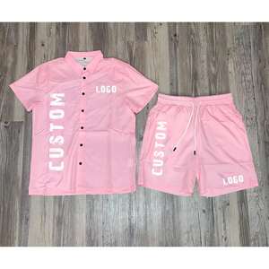 Conjunto de Verano para Hombre de Dos Piezas, Camiseta y Pantalones Cortos Holgados de Color Sólido, Estilo Urbano, Talla Grande - Product Image 3