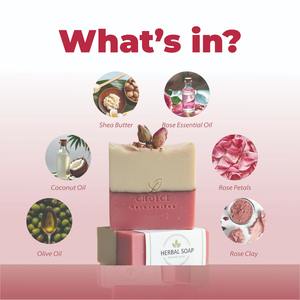 Jabón de Rosas Orgánico Herbal de Marca Privada, Jabón Artesanal Natural Blanqueador para Piel Seca, Barra de Baño, Empaque de Regalo, Fabricante OEM, Venta al Por Mayor - Product Image 2