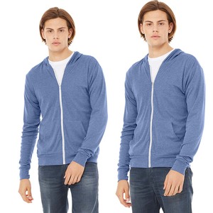 Zipper Hoodie Cotton Bella+Canvas Unisex Tri-blend Full-Zipper Hoodies <b>Sweatshirt</b> - Product Image 4