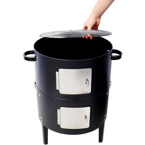 Griglia BBQ Rotonda di Lusso in Acciaio da 17 Pollici, Altezza Regolabile, Resistente, per Cottura all'Aperto di Bistecche, Nera - Product Image 5