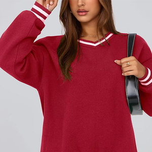 Sudadera de Forro Polar Grueso para Mujer, Cuello Redondo, Talla Grande, con Logotipo Personalizado, Ropa Casual de Calle, Sudadera de Invierno - Product Image 6