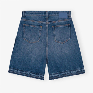 Shorts en jean taille haute de qualité supérieure pour femme, couleur unie, style cargo, poches utilitaires, délavé, coupe ample, tenue décontractée d'été 2026 - Product Image 4