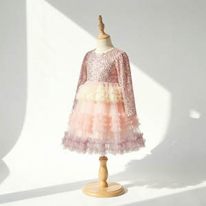 Robe de princesse scintillante en tulle rose pâle pour filles, idéale pour la fête des Mères, les demoiselles d'honneur ou les occasions formelles - Vente en gros - Product Image 3