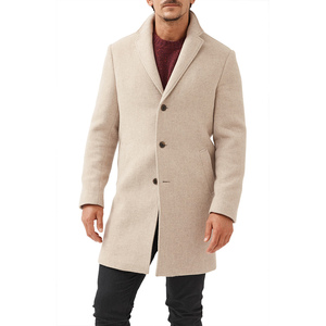 Manteau long en laine pour homme, style coréen, avec revers épais et manches longues, cardigan blazer chaud et tendance pour l'hiver - Product Image 2
