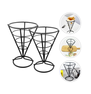 Lot de 2 supports à cornets de glace en fer noir personnalisés pour hôtels et restaurants – Type d'outils : porte-cornets - Product Image 3