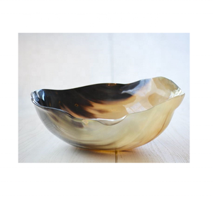 Bol à salade et à fruits vintage en corne de buffle sculptée, vaisselle indienne en corne, idéal pour les cadeaux d'affaires - Product Image 6