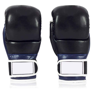 Professional Leather Lightweight Matt Black MMA Gloves for Training <b>Sparring</b> Grappling Muay Thai Printed Pattern Sizes 6oz/8oz - Product Image 3