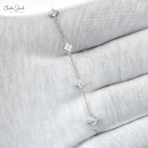 Bracelet délicat en or blanc 14 carats, 1,80 mm, avec diamants certifiés IGI, idéal pour les soirées, en promotion - Product Image 4