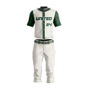 Custom Heat-Transfer Printed <b>Baseball</b> Uniform Men's Short Sleeve Mesh Jersey Pants Set Moisture Wicking Anti-Bacterial Polyester - Product Image 2