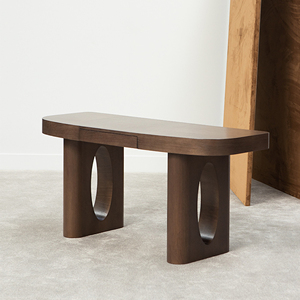 Table à manger moderne de style mid-century en teck de luxe avec pieds ovales découpés, mobilier stable pour la maison et l'hôtellerie - Product Image 1